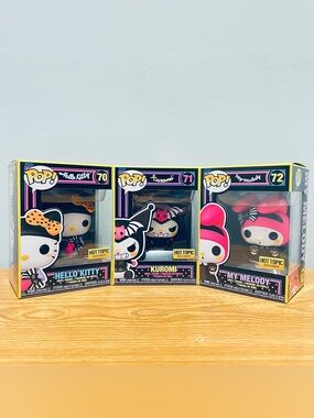 ✨🖤 Sanrio x Funko Pop! Hot Topic Exclusive Set (Blacklight Series) 🖤✨
